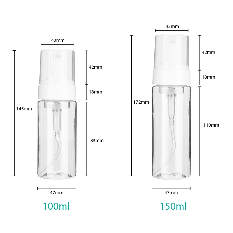 100 мл 150 мл 200 мл пустые жидкое мыло пенящееся мыло пластмассовые бутылки с помпой ПЭТ бутылка пенный насос для косметики Лосьон персональный уход