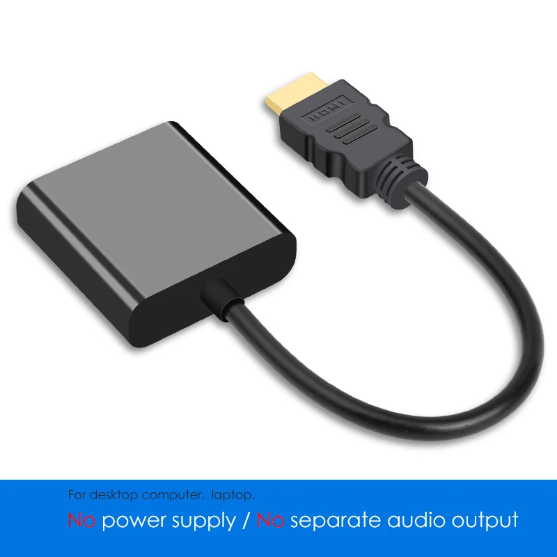 EECPT HDMI в VGA адаптер конвертер цифро-аналоговый видео аудио 1080P Адаптер для PS4 ТВ коробка ноутбук к ПК экран ТВ проектор - Цвет: Black-001