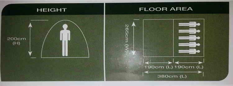 Сверхвысокое качество, 1 зал, 1 спальня, 5-8 человек, двойной слой, 200 см высота, водонепроницаемая палатка для кемпинга