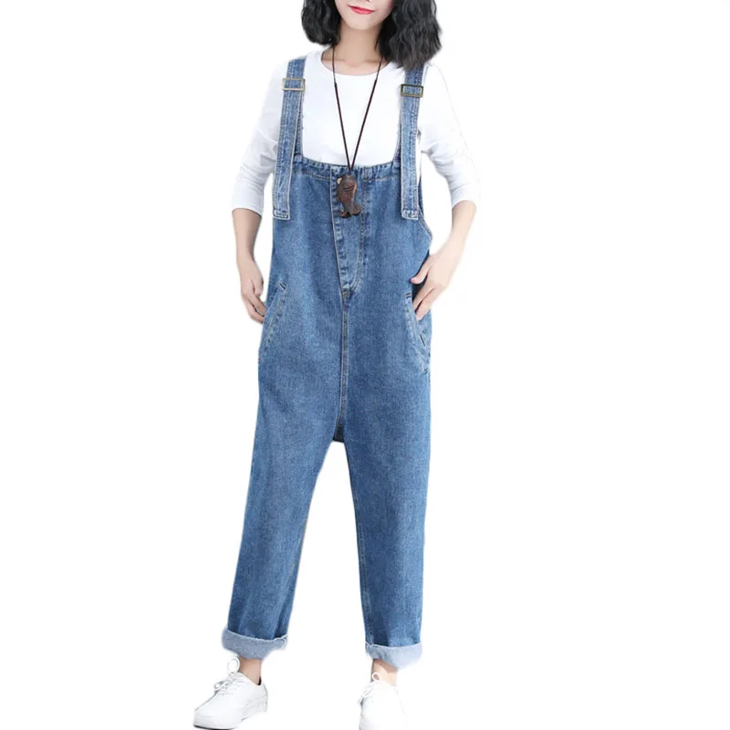 

Women strap Jeans Rompers Autumn Winter New Casual Sling Jumpsuit trousers Womens shoulder strap adjustable Suspenders Tide F028