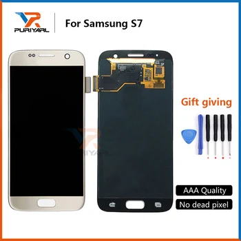 

5pcs 100% Tested Super AMOLED Original LCD Screen For Samsung Galaxy S7 G930 G930F Display Digitizer Assembly Free Shipping