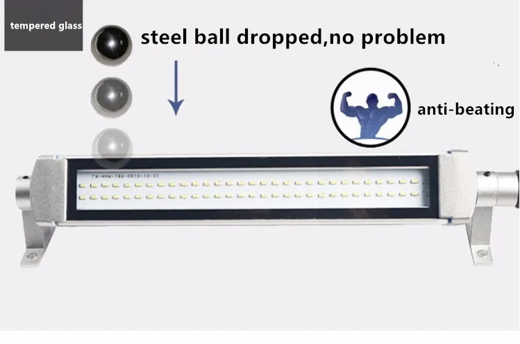 20 Вт 680 мм длинная Светодиодная рабочая лампа Водонепроницаемая взрывобезопасная подсветка CNC машина Оснастка лайнер труба магазин на линии