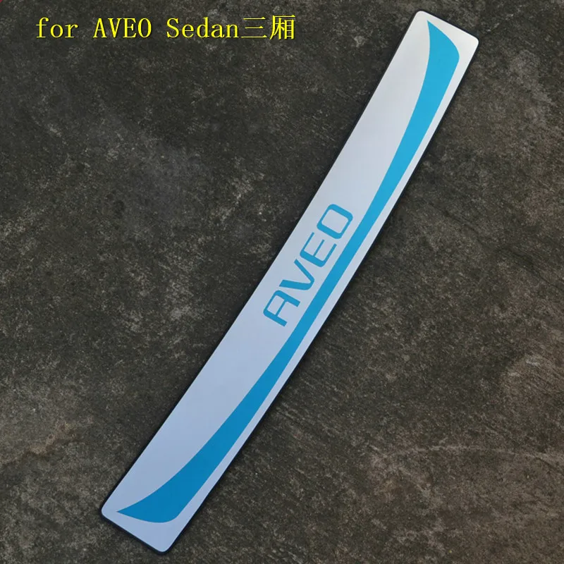 

car styling Ultra-thin stainless steel Trunk Tread Plate Trim Rear Bumper Protector Sill For 2011-2014 Chevrolet AVEO Sedan 4dr