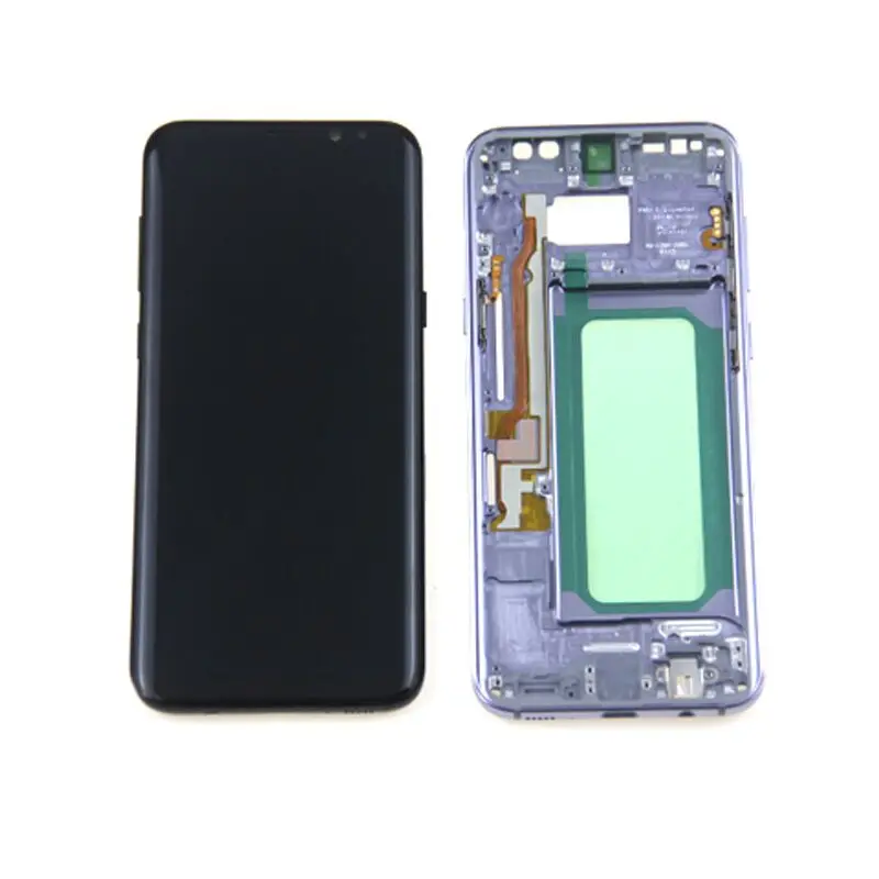 AMOLED S8 PLUS lcd для SAMSUNG Galaxy S8PLUS G955 G955F G955fd lcd сенсорный дигитайзер с тенью запасные части - Цвет: WITH PURPLE  FRAME