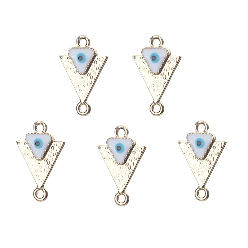 EVIL EYE 2pcs new fashion blue Evil Eye charm pendant triangle trendy