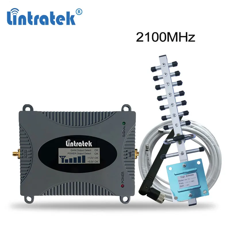 

Lintratek 3G UMTS 2100mhz Cellular Booster Cell Phone Signal Repeater Amplifier 2100 65dB Full Kit for 3G Voice and Data 3G #8