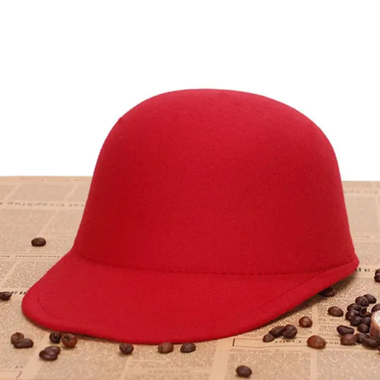 Wuaumx винтажная зимняя фетровая шляпа для женщин, кепка для верховой езды, шапка для родителей и ребенка, милая Женская - Цвет: Red