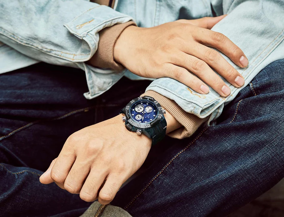GOLDENHOUR Männer Militär Sport Uhr Männer LED Analog Digital Uhr Armee Edelstahl Quarz geschenk_voghion.com