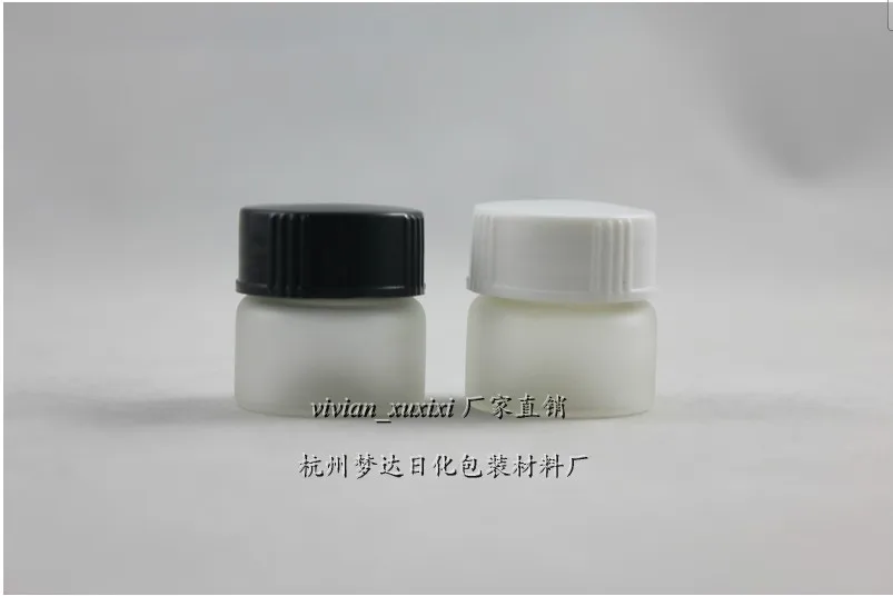 

100pieces/lot High quality 5g clear frosted cream jar,glass cosmetic jar , mini glass eye cream jar for sale