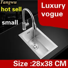 Квартира Роскошная кухонная ручная раковина одинарная мойка vogue 304 из нержавеющей стали Мини Горячая 280x380 мм