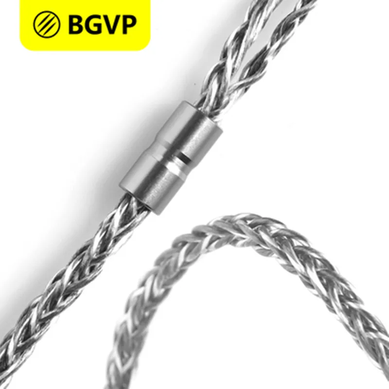 Кабель для наушников BGVP 6N 400 core OCC однокристальный медный посеребренный 8 жильный