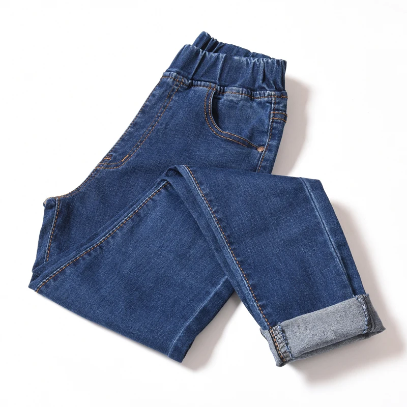Jeans woman high waist plus size skinny black blue pocket mom Jeans Denim pencil pant 6XL