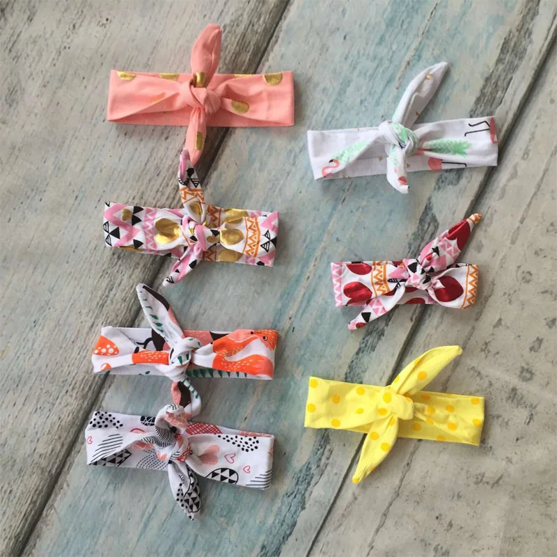 

Bebe Headbands 2018 New Fashion one piece Kids Floral Print Hairband Turban Headband Girls Headwear Hair Band Accessories