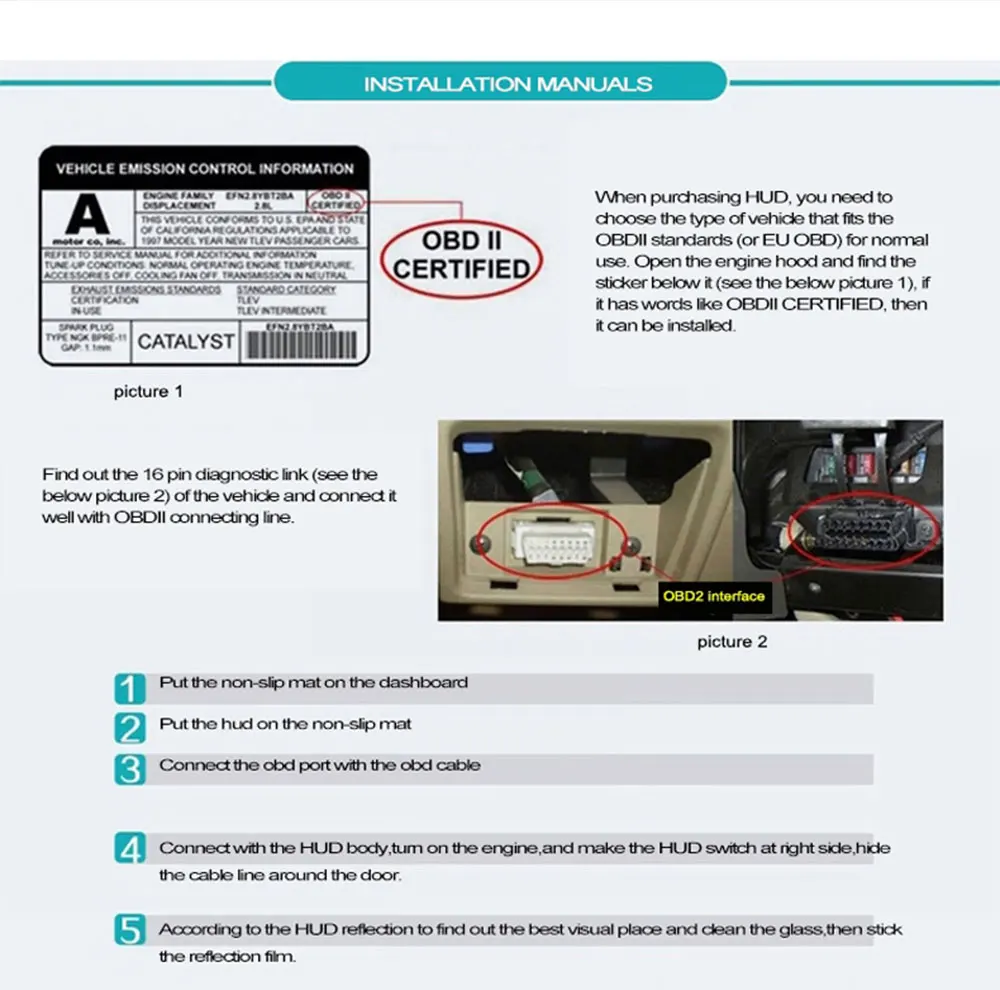 GEYIREN A200 hud автомобильный универсальный дисплей Спидометр obd2 температура воды проекция на лобовое стекло для автомобиля hud