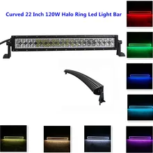 

Curved 22Inch 120W Halo Ring Led Light Bar Flash 8 Colors Remote Controller 12000Lm Combo Beam for 4WD Off Road Truck ATV SUV