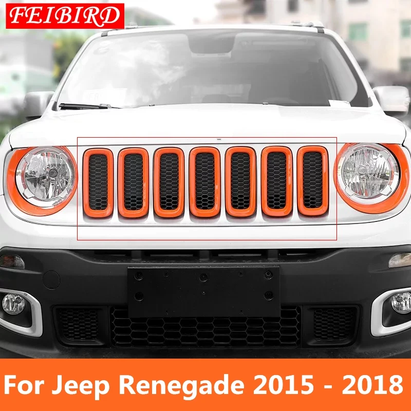 Для Jeep Renegade 2015 2016 2017 2018 ABS передняя головка Центральная решетка радиатора гриль