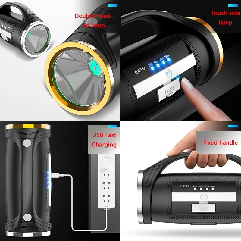 Светодиодный поисковый фонарик с зарядкой от USB 500 м 15/30 часов уличный для охоты