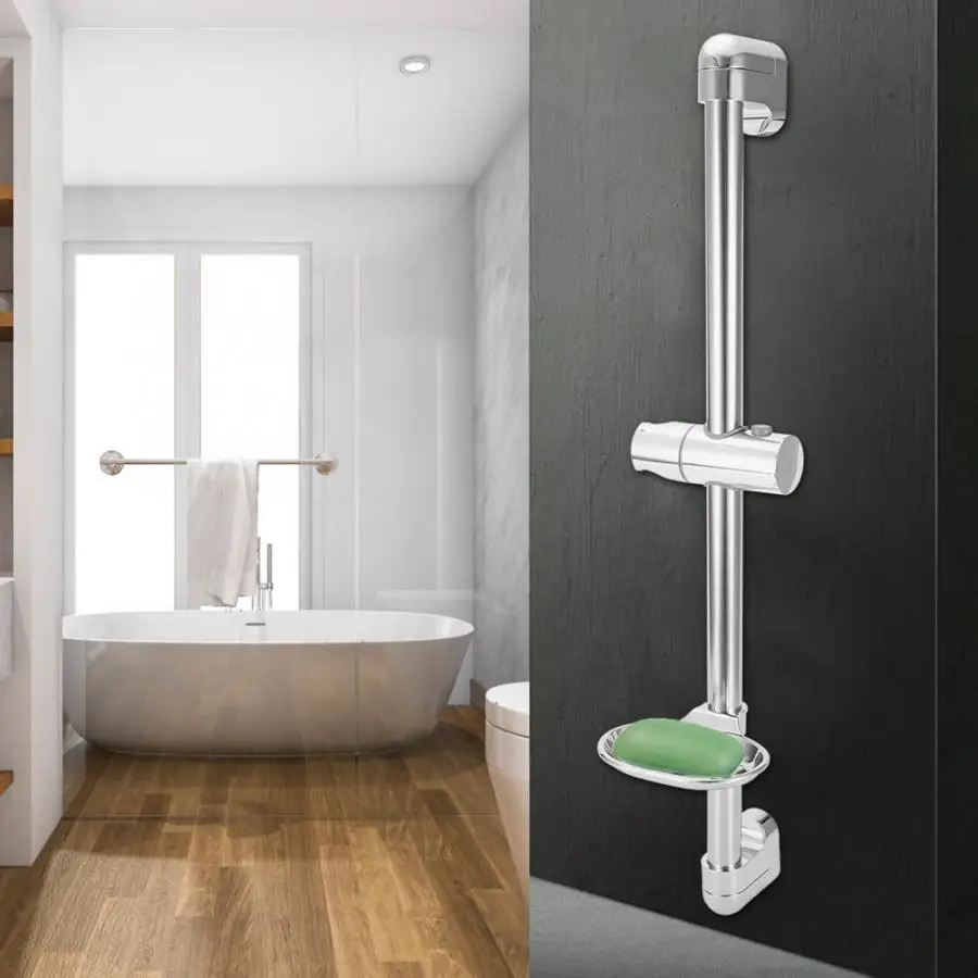 

chuveiro Stainless Steel Lifting Handhold Shower Head Holder Bracket with Soap Box G1/2" duchas