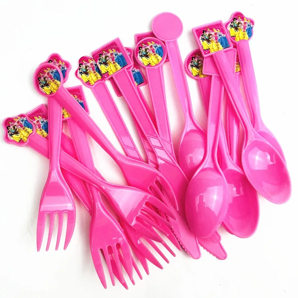 

30pcs/set Princess Snow Party Supplies Knives Forks Spoons Birthday/Christmas/Festival Party Decoration Girl Supplies Set