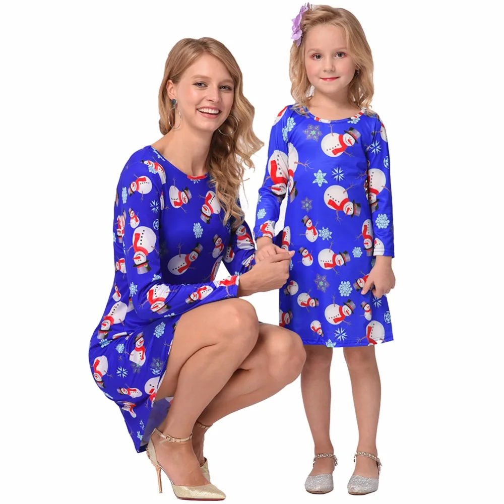 Mother Daughter Dresses new 2018 Party Dress Long Sleeve