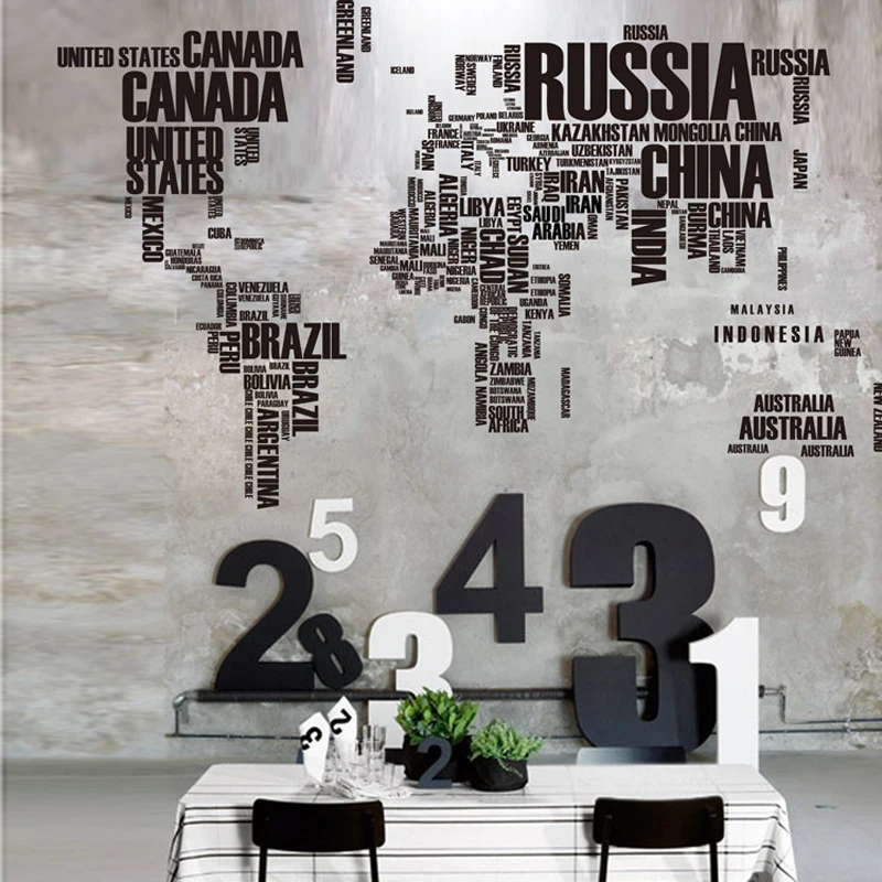 English Letter World Map Country 3d Wallpaper Wall Stickers Living Room Bedroom Office Background Tv Wall Decoration Murals 3d Wallpaper 3d Wallpaper Wallswallpaper Wall Aliexpress