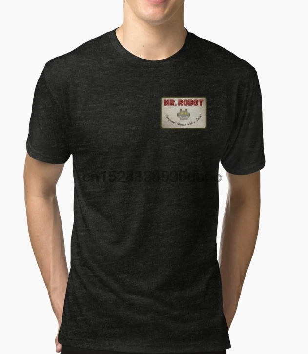

Printed Men T Shirt Cotton O Neck Tshirts Mr Robot Patch Short Sleeve Women T Shirt