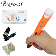 Оригинальный bapasco первого поколения 3D ручка ЕС Plug Best детей 3D Волшебное перо 3D модель Добавить Бесплатная 3 цвета ABS нити fcc ce rohs