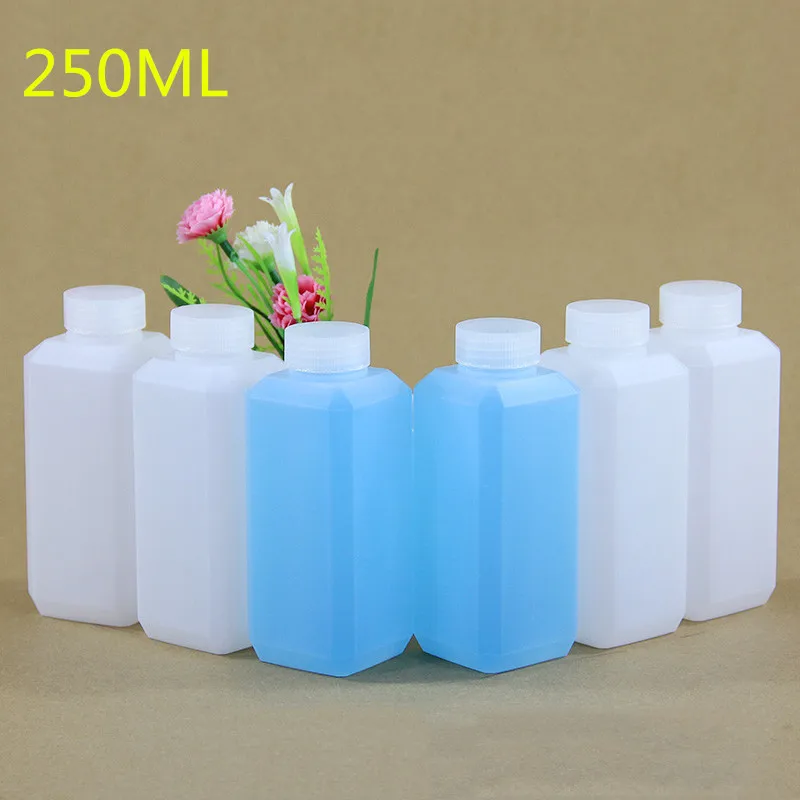 

80PCS/set 250ML Food Grade HDPE Plastic Bottle Narrow Mouth square Bottle Liquid chemical reagent sample packaging container