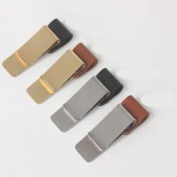 

100 PCS Metal Leather Pen Holder Brass Stainless Steel Pencil Clip Vintage Notebook Pen Holder Spiral Loose Leaf Memo Clip
