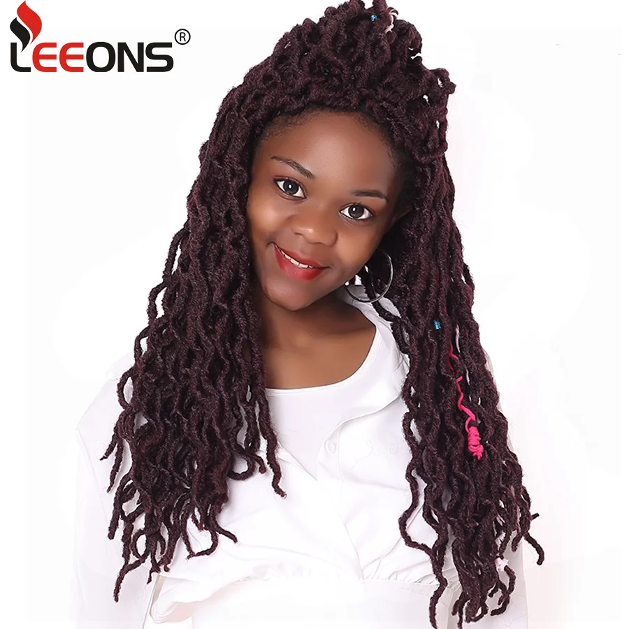 Leeons 12/18 дюймов вьющиеся искусственные локоны в стиле Crochet волос Nu Locs Моноволокно синтетический ломбер плетение волос чешского богиня Locs