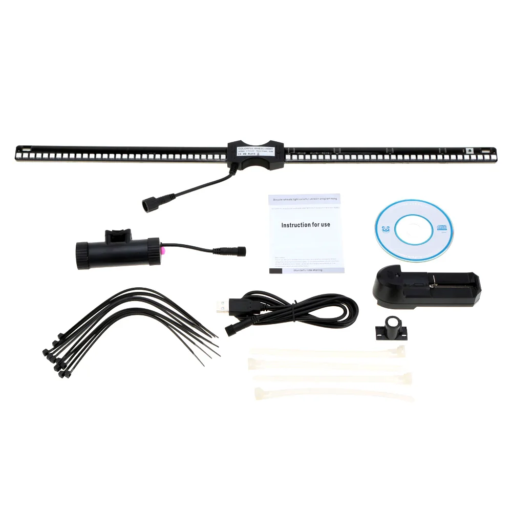 Cheap Programmable Bicycle Lights 128 LED DIY Bike Wheel Spokes Light Electric Bike Tire Lamp Screen Display Image For Night Cycling 5