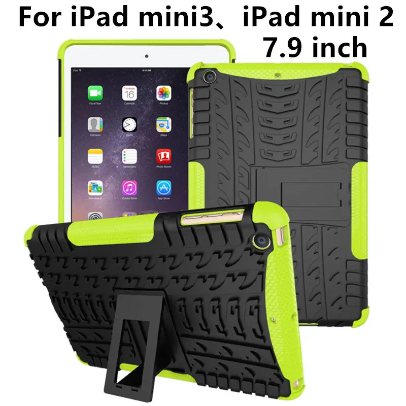 

Case For iPad mini 3 2 1 TPU mini3 mini2 Case 7.9 inch Armor Shockproof Heavy Duty Silicon PC Stand Smart Cover Protective shell