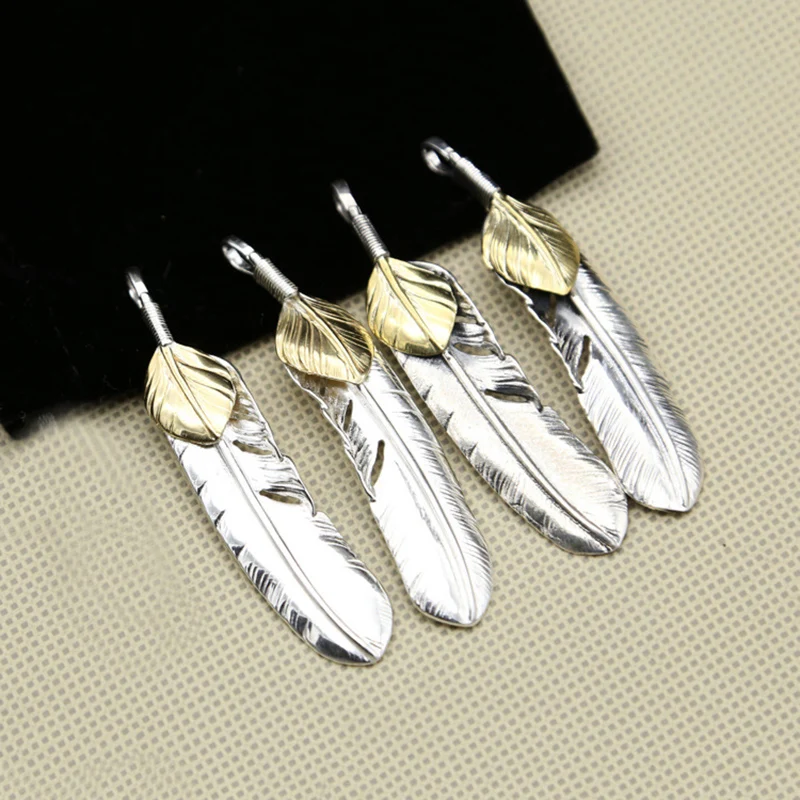 Мужская подвеска 925 пробы серебра в этническом стиле Классический Орел ожерелье с перьями подвесной Рождественский подарок ювелирные украшения FP15