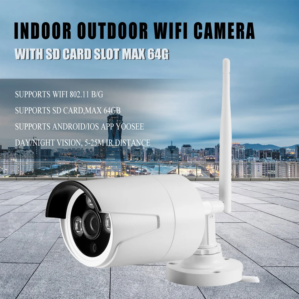 Besder Yoosee Wifi ONVIF 720P 960P 1080P IP камера беспроводная Проводная P2P CCTV наружная цилиндрическая камера со слотом для SD карты Макс 64G