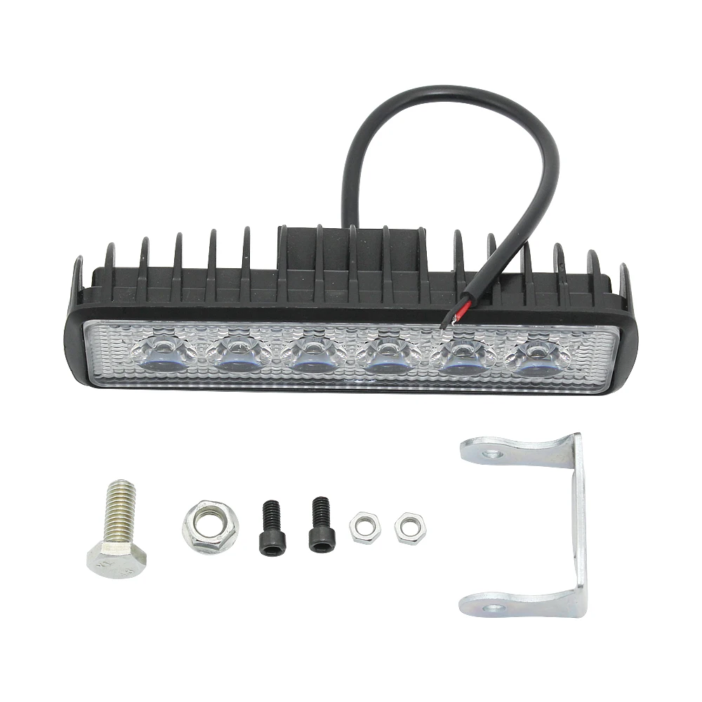 

1PCS 18W 12V LED Car Work Light Bar Spotlight Auto DRL Driving Light for Offroad Truck Tractor SUV ATV Modified