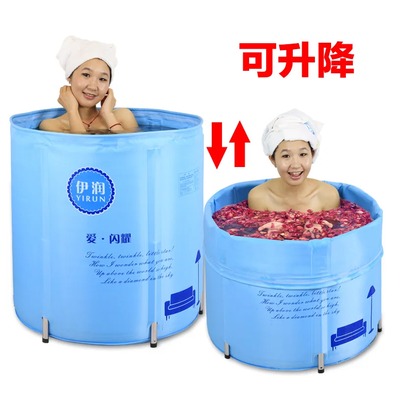 Insulation cotton padded can lift folding tub bath bucket inflatable