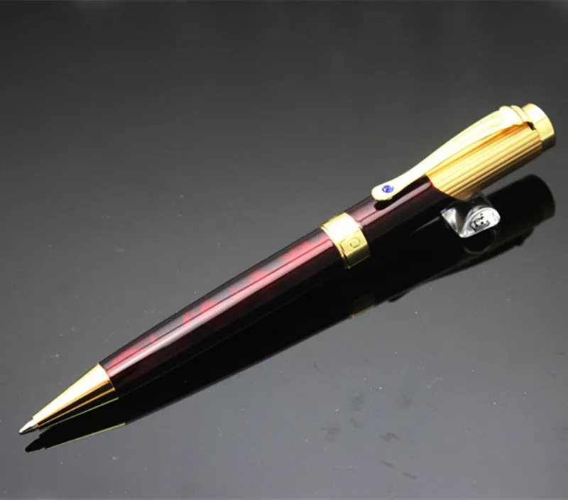 Jinhao 9009 Роскошная золотая шариковая ручка с алмазным зажимом гладкая