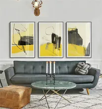 Yellow Abstract Geometry Canvas Art Print Painting Nordic Poster Posters And Prints Wall Pictures For Living Room DecorUnframed