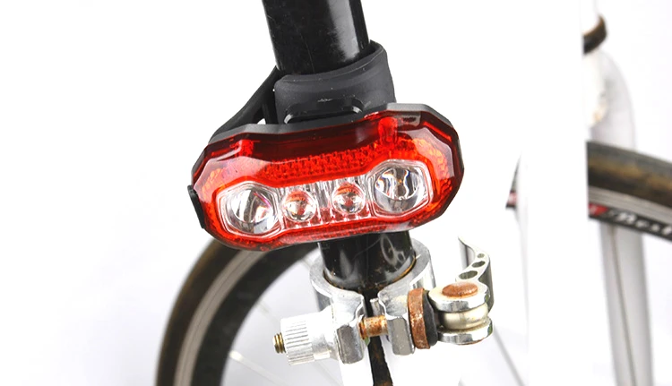 Discount USB Rechargeable Bike Light Safety Mountain Warning Tail Rear Light 4LED Red Super Bright Bicycle Accessories Cycling Flashlight 6