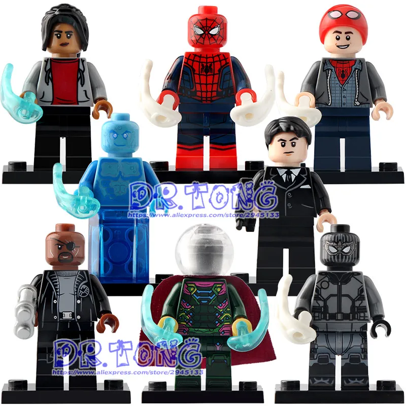 

50pcs Building Blocks Spiderman Far From Home action figures Nick Mystrio Mary Jane Hydro-man Spider Multiverse Toys WM6062