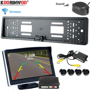 

Koorinwoo 2.4G Adopter EUROPEA Electromagnetic Car Rear sensor Monitor Parktronic Reverse camera Buzzer BIBI Screen av Backlight