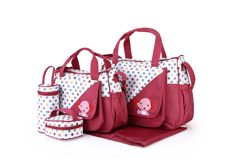 CROAL CHERIE 5pcs Baby Diaper Bags For Mom Changing Nappy Bag Mommy Baby Care Carriage Stroller Bag Organizer 304314cm (3)