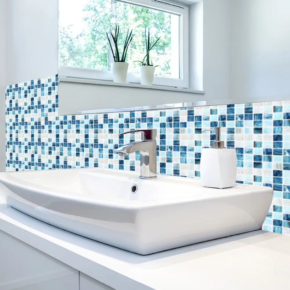 

Mosaic Tile Sticker Bathroom Kitchen Waterproof Wall Stickers Self Adhesive Mosaic Morroco Tiles Brick Decor Wallpaper