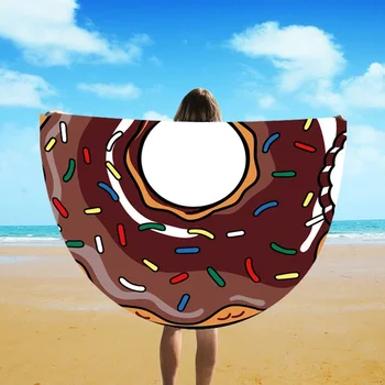 

Supply round silk sunscreen digital printed beach towel st06-117