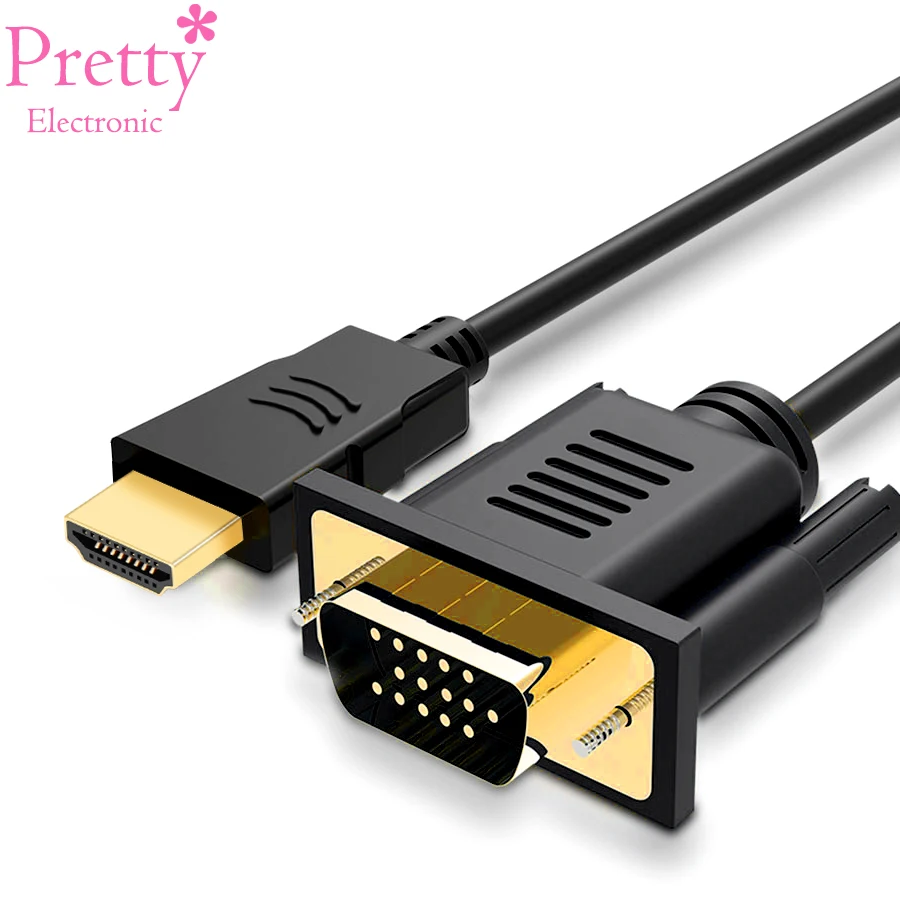 1.8m HDMI to VGA Adapter Cable Male To Male Video VGA Connector Cables