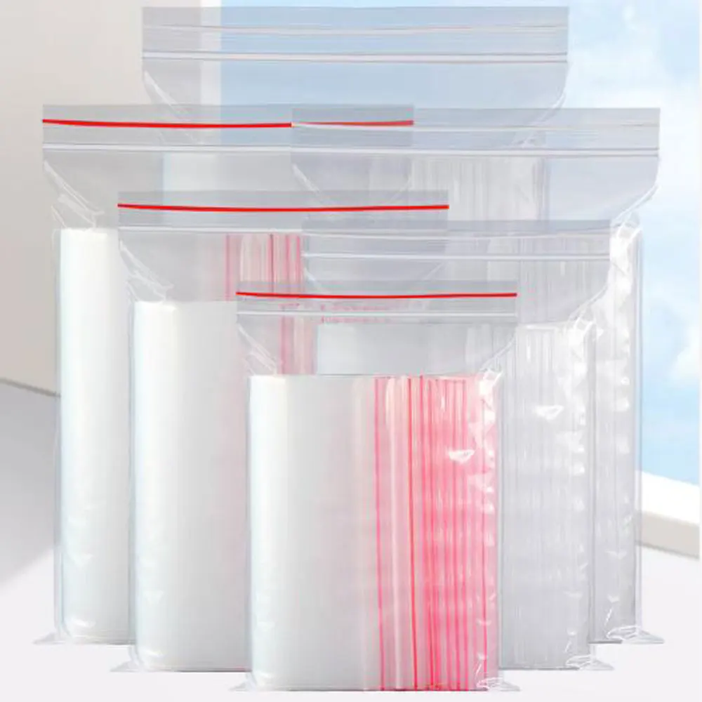 

100pcs/pack Jewelry food storage Ziplock Zip Zipped Lock Reclosable Plastic Poly Clear Bags Thickness 0.05mm