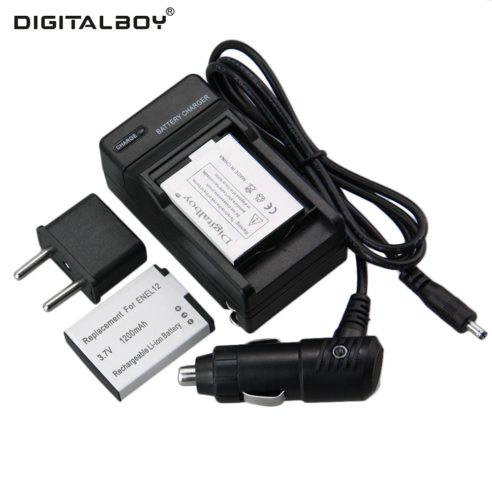 2PCS EN EL12 ENEL12 Camera Battery + Charger + Car charger + Plug