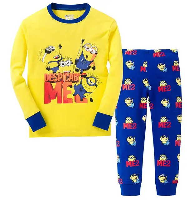 New Despicable Me Minion Pajamas robe for Kids Autumn Baby Boys Cotton Girls Children's