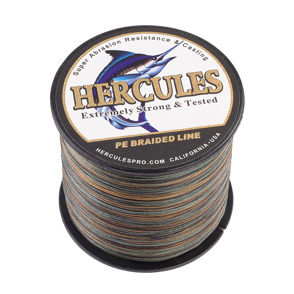Hercules Braided Fishing Line Pesca 10-300lb PE Carp Fish Camo Blue 100M 300M 500M  1000M Saltwater Peche 8 Strands 4 Strands 6