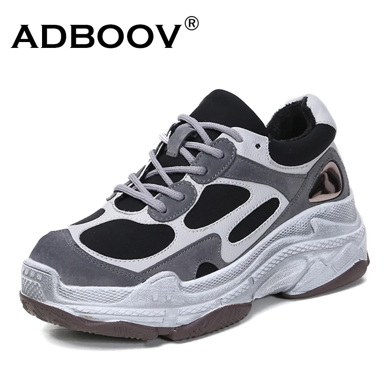 

ADBOOV Panda Sneakers Women Short Plush Lining Warm Winter Shoes Thick Sole Dad Shoes Chunky Sneakers Sapatilha Feminina